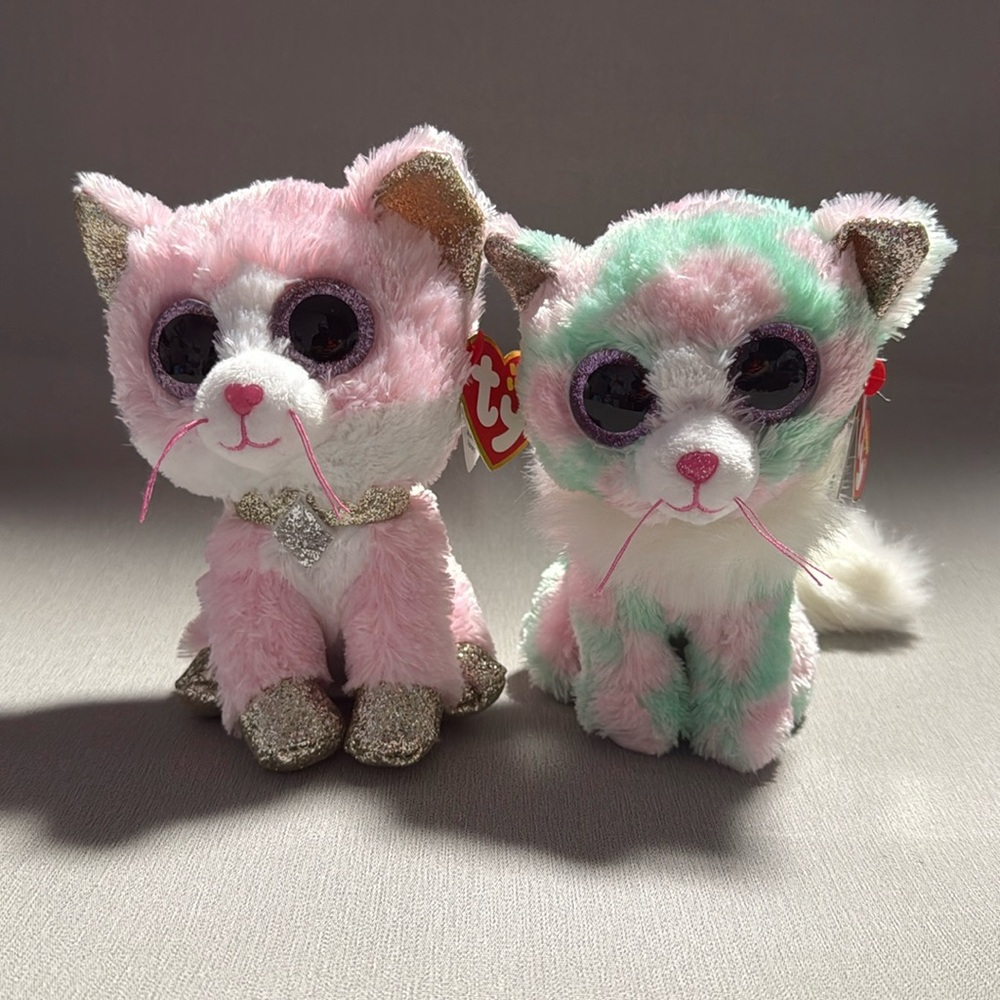 Ty Beanie Boos Cats Fiona and Opal NWT